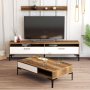 HANAH HOME Set za dnevnu sobu Istanbul Walnut White - slika 1