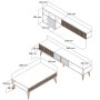 HANAH HOME Set za dnevnu sobu Milan Walnut Travertine - slika 5