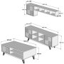 HANAH HOME Set za dnevnu sobu Inci Walnut Blue - slika 5