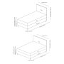 HANAH HOME Krevet Motya 120 x 200 Light Grey - slika 4