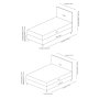 HANAH HOME Krevet Motya 90 x 190 Light Grey - slika 4