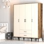 HANAH HOME Ormar Kumsal STS Walnut Cream - slika 3