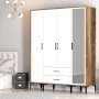 HANAH HOME Ormar Kumsal STR Walnut White - slika 3