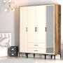 HANAH HOME Ormar Kumsal STR Walnut Cream - slika 3