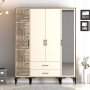 HANAH HOME Ormar Kumsal PTR Walnut Cream - slika 1