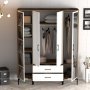HANAH HOME Ormar Kumsal PTR Walnut White - slika 2