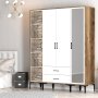 HANAH HOME Ormar Kumsal PTR Walnut White - slika 3