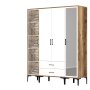 HANAH HOME Ormar Kumsal PTR Walnut White - slika 5