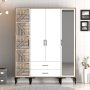 HANAH HOME Ormar Kumsal PTR Walnut White - slika 1