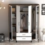HANAH HOME Ormar Kumsal RTR Walnut White - slika 2