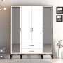 HANAH HOME Ormar Kumsal RTR Walnut White - slika 1