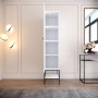 HANAH HOME Ormar Martin 1 White Black Gold - slika 2