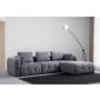 Atelier del Sofa Amaris 3 Seater With Pouffe Grey ugaona sofa - slika 1