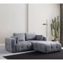 Atelier del Sofa Amaris 2 Seater With Pouffe Grey ugaona sofa - slika 1