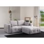 Atelier del Sofa Amaris 2 Seater With Pouffe Light Grey ugaona sofa - slika 1