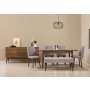 HANAH HOME Vina 03 0701 Walnut Grey (Produžni trpezarijski sto, stolice i konzola set (7 komada) - slika 1