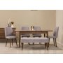 HANAH HOME Vina 03 0701 Walnut Grey (Produžni trpezarijski sto, stolice i konzola set (7 komada) - slika 2