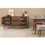 HANAH HOME Vina 03 0701 Walnut Grey (Produžni trpezarijski sto, stolice i konzola set (7 komada) - slika 4