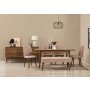 HANAH HOME Vina 03 0900 Walnut Stone (Produžni trpezarijski sto, stolice i konzola set (7 komada)) - slika 1