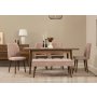HANAH HOME Vina 03 0900 Walnut Stone (Produžni trpezarijski sto, stolice i konzola set (7 komada)) - slika 2