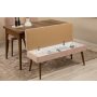 HANAH HOME Vina 03 0900 Walnut Stone (Produžni trpezarijski sto, stolice i konzola set (7 komada)) - slika 3