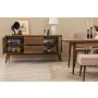 HANAH HOME Vina 03 0900 Walnut Stone (Produžni trpezarijski sto, stolice i konzola set (7 komada)) - slika 5