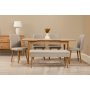 HANAH HOME Vina 03 1005 Atlantic Pine Cream (Produžni trpezarijski sto, stolice i konzola set (7 komada) - slika 2