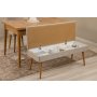 HANAH HOME Vina 03 1005 Atlantic Pine Cream (Produžni trpezarijski sto, stolice i konzola set (7 komada) - slika 3