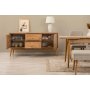 HANAH HOME Vina 03 1005 Atlantic Pine Cream (Produžni trpezarijski sto, stolice i konzola set (7 komada) - slika 5