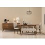 HANAH HOME Vina 03 1005 Walnut Cream (Produžni trpezarijski sto, stolice i konzola set (7 komada) - slika 1
