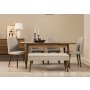 HANAH HOME Vina 03 1005 Walnut Cream (Produžni trpezarijski sto, stolice i konzola set (7 komada) - slika 2