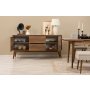 HANAH HOME Vina 03 1005 Walnut Cream (Produžni trpezarijski sto, stolice i konzola set (7 komada) - slika 4