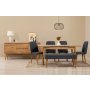 HANAH HOME Vina 03 1048 Atlantic Pine Dark Blue (Produžni trpezarijski sto, stolice i konzola set (7 komada) - slika 1
