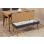 HANAH HOME Vina 03 1048 Atlantic Pine Dark Blue (Produžni trpezarijski sto, stolice i konzola set (7 komada) - slika 3