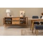 HANAH HOME Vina 03 1048 Atlantic Pine Dark Blue (Produžni trpezarijski sto, stolice i konzola set (7 komada) - slika 5