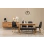 HANAH HOME Vina 03 1053 Atlantic Pine Anthracite (Produžni trpezarijski sto, stolice i konzola set (7 komada) - slika 1