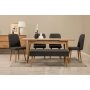 HANAH HOME Vina 03 1053 Atlantic Pine Anthracite (Produžni trpezarijski sto, stolice i konzola set (7 komada) - slika 2