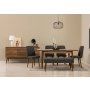 HANAH HOME Vina 03 1053 Walnut Anthracite (Produžni trpezarijski sto, stolice i konzola set (7 komada) - slika 1