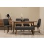 HANAH HOME Vina 03 1053 Walnut Anthracite (Produžni trpezarijski sto, stolice i konzola set (7 komada) - slika 2