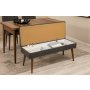 HANAH HOME Vina 03 1053 Walnut Anthracite (Produžni trpezarijski sto, stolice i konzola set (7 komada) - slika 3