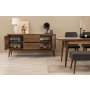 HANAH HOME Vina 03 1053 Walnut Anthracite (Produžni trpezarijski sto, stolice i konzola set (7 komada) - slika 4