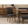 HANAH HOME Vina 03 1053 Walnut Anthracite (Produžni trpezarijski sto, stolice i konzola set (7 komada) - slika 5