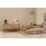 HANAH HOME Vina Bench 04 0900 Atlantic Pine Stone (Produžni trpezarijski sto, stolice i konzola (6 komada) - slika 1