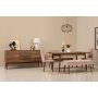 HANAH HOME Vina Bench 04 0900 Walnut Stone (Produžni trpezarijski sto, stolice i konzola (6 komada) - slika 1