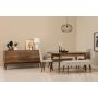 HANAH HOME Vina Bench 04 1005 Walnut Cream (Produžni trpezarijski sto, stolice i konzola (6 komada) - slika 1