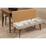 HANAH HOME Vina Bench 04 1005 Walnut Cream (Produžni trpezarijski sto, stolice i konzola (6 komada) - slika 2
