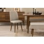 HANAH HOME Vina Bench 04 1005 Walnut Cream (Produžni trpezarijski sto, stolice i konzola (6 komada) - slika 4