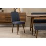 HANAH HOME Vina Bench 04 1048 Walnut Dark Blue (Produžni trpezarijski sto, stolice i konzola (6 komada) - slika 4