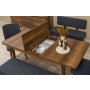 HANAH HOME Vina Bench 04 1048 Walnut Dark Blue (Produžni trpezarijski sto, stolice i konzola (6 komada) - slika 5