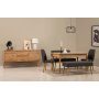 HANAH HOME Vina Bench 04 1053 Atlantic Pine Anthracite (Produžni trpezarijski sto, stolice i konzola (6 komada) - slika 1